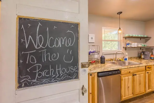 Welcome to the Porch House chalkboard sign